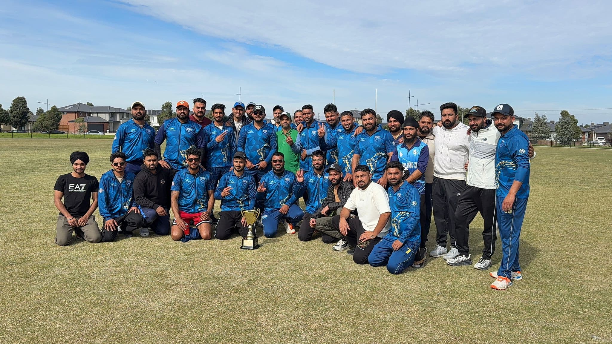 Northern Stars Cricket Club players celebrating their 2026 Tennis Ball Cricket Australia championship win